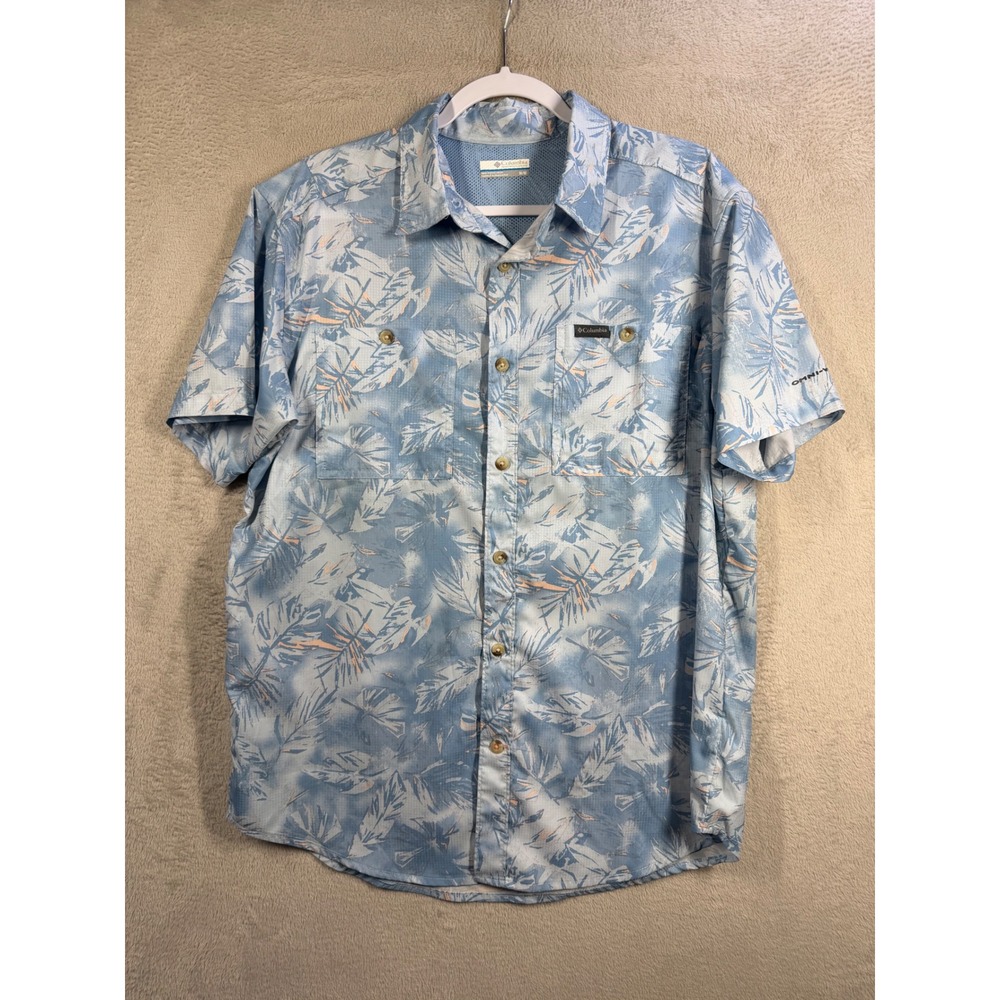 Columbia Shirt Men's M Tropical Leaf Omni-Wick Hiking Resortwear